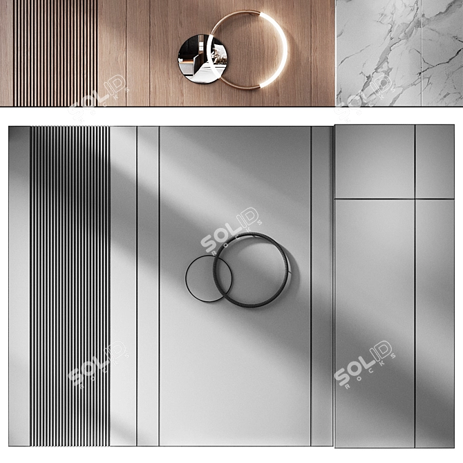 Russian Wood Panel Set 222 3D model image 2