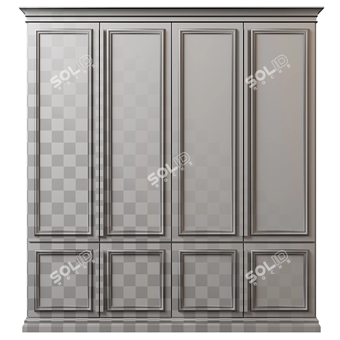 Modular Wardrobe 3D Model 3D model image 3