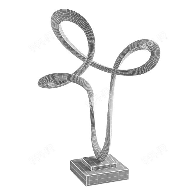 Modern Abstract Steel Waving Sculpture 3D model image 6