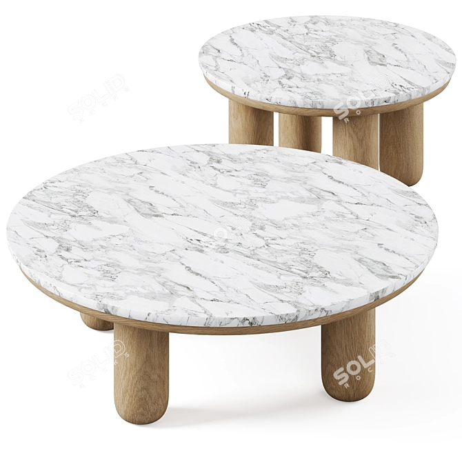 Dual Table Set by Anthology 3D model image 3