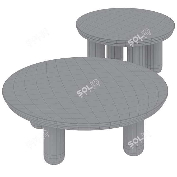 Dual Table Set by Anthology 3D model image 4