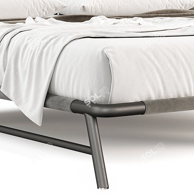 Luxury Meridiani Leather Bed 3D model image 4