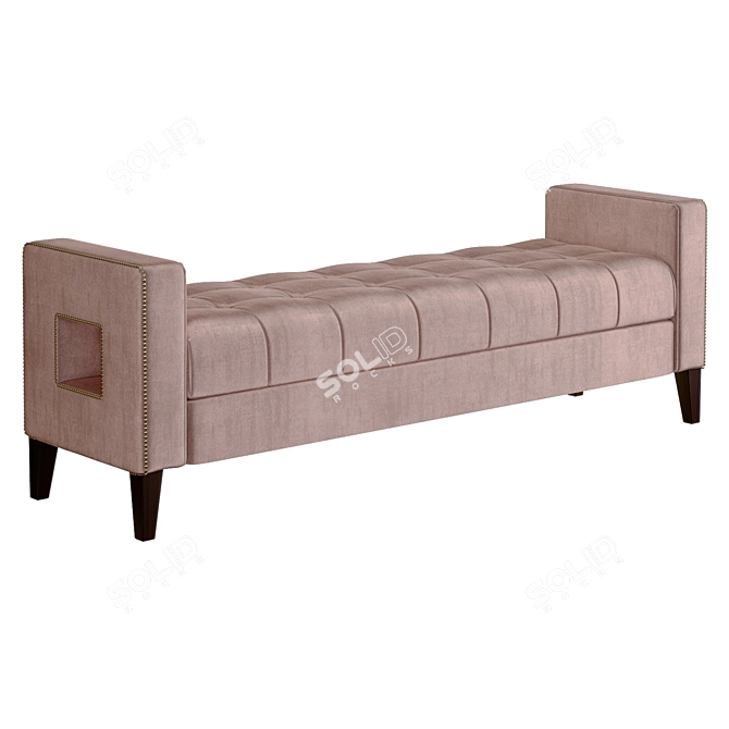 Bloomsbury Bench: Velvet Elegance & Aesthetic 3D model image 2