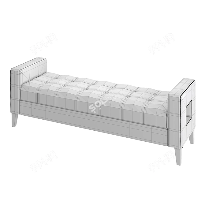 Bloomsbury Bench: Velvet Elegance & Aesthetic 3D model image 3