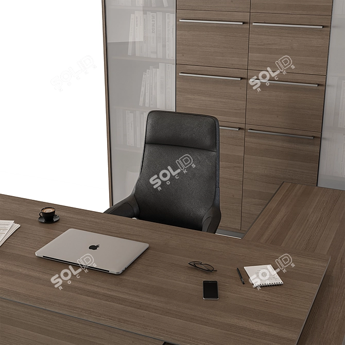 Executive Boss Desk Set 482 3D model image 2