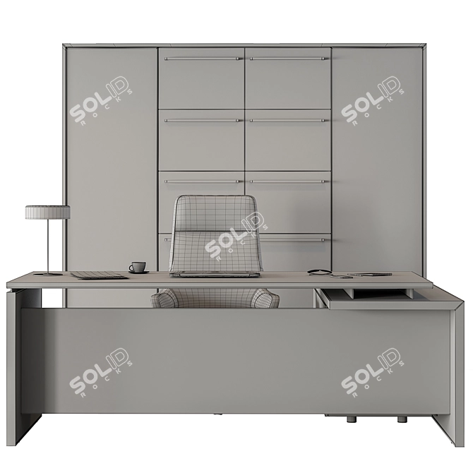 Executive Boss Desk Set 482 3D model image 4