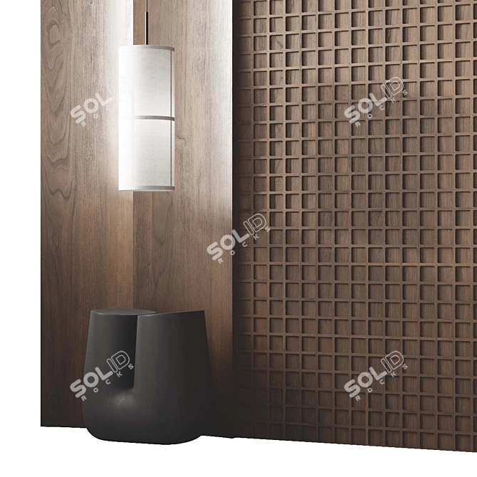 Decorative Headboard with High Polys 3D model image 3