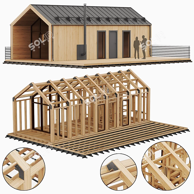 Urban Barn 3D Model Kit 3D model image 1