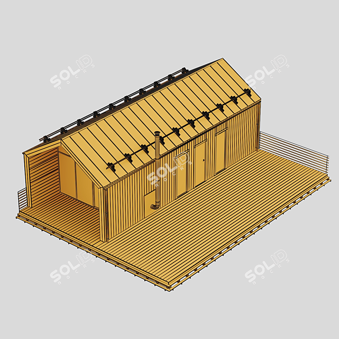 Urban Barn 3D Model Kit 3D model image 6