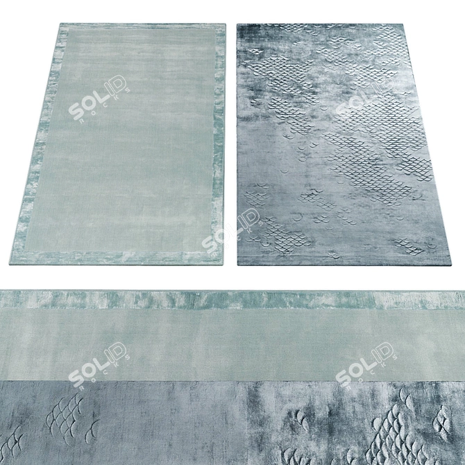 Elegant Rug Collection with Links 3D model image 3