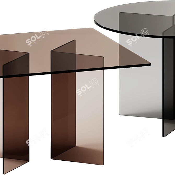 Fiam Italia CORNER Glass Tables 3D model image 3