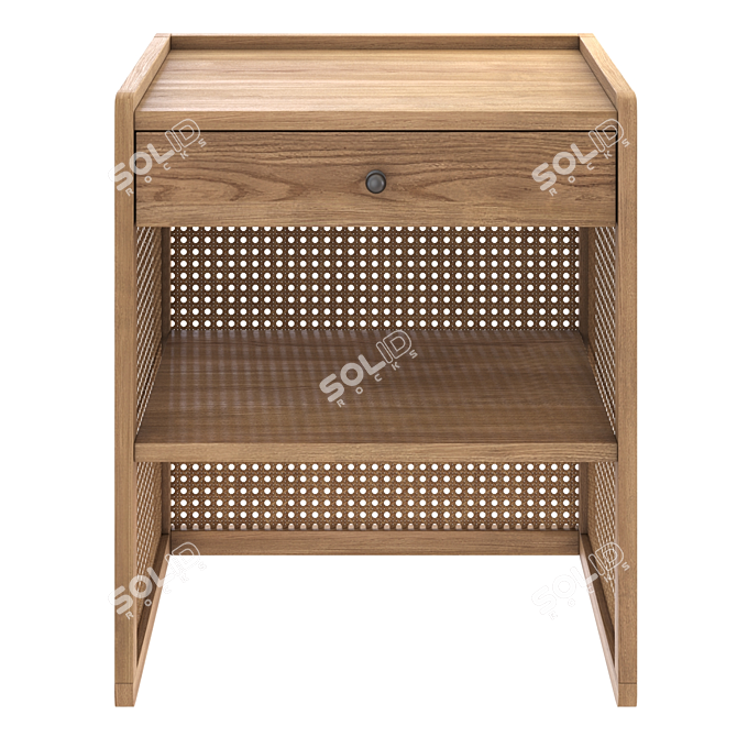 Vintage Style Abel Bedside Table 3D model image 2