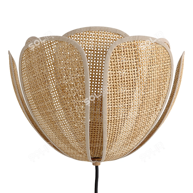  Rattan Petal Sconce, La Redoute 3D model image 4