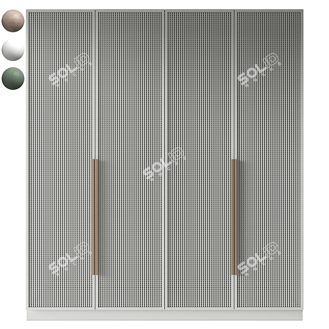 Adjustable Modern Wardrobe Furniture 3D model image 2