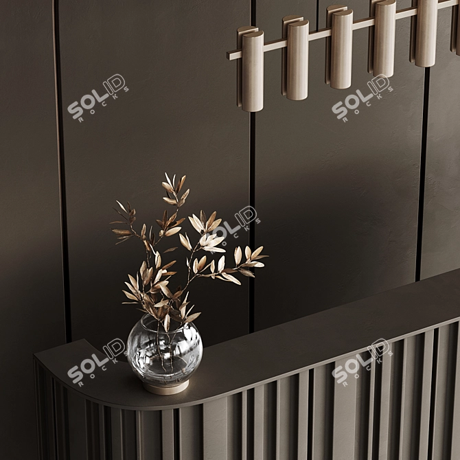 Embossed Reception Set, Gold Detail 3D model image 3