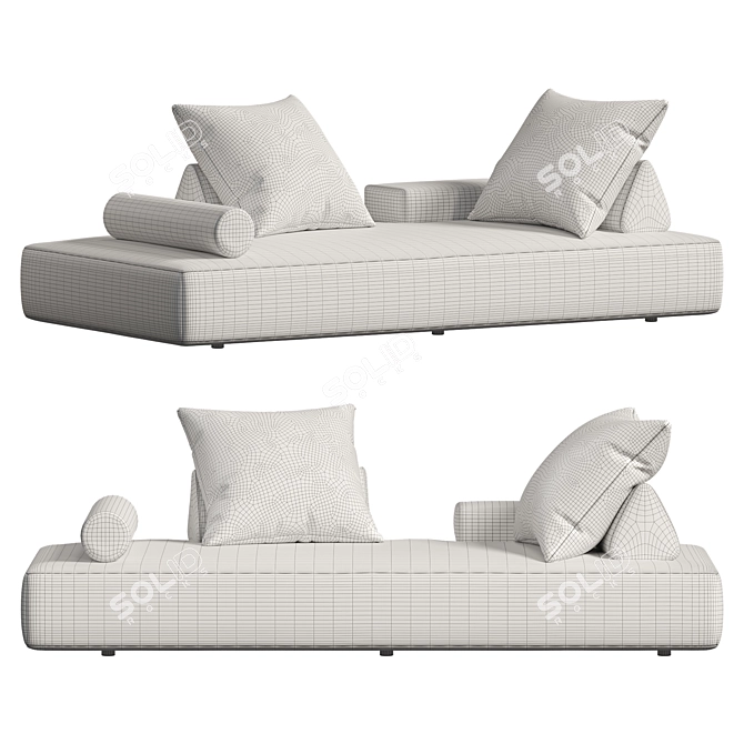 Luxury Italian Design Day Bed 3D model image 2