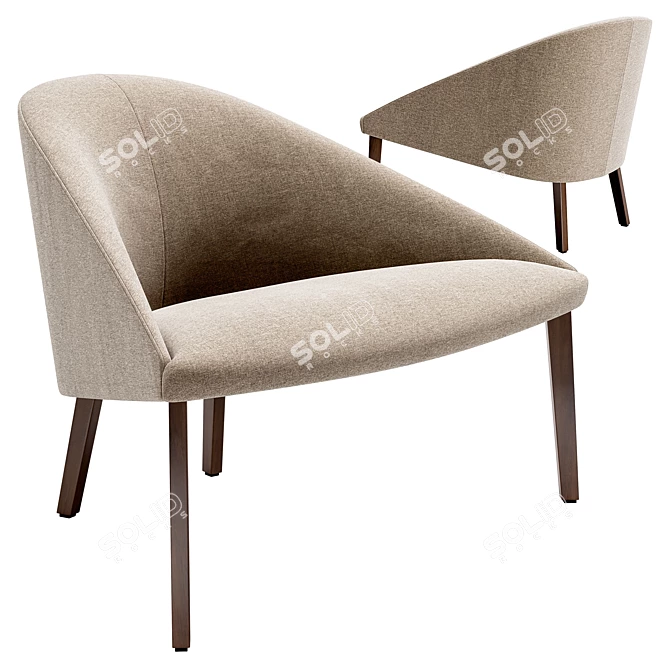 Modern Italian Chair Colina 3D model image 1