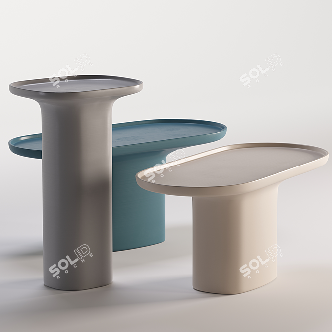 Modern Blue Coffee Table Minimalistic 3D model image 5