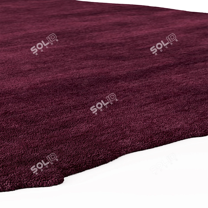 Burgundy Red Organic Wool Rug 3D model image 2