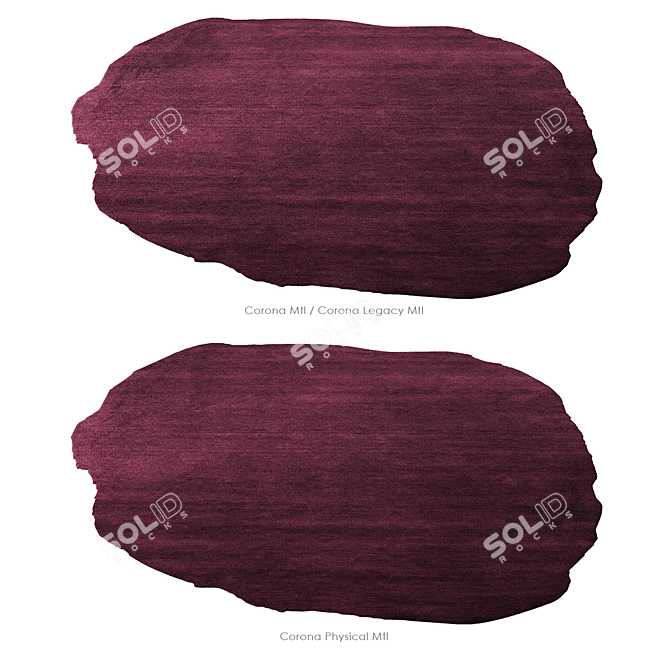 Burgundy Red Organic Wool Rug 3D model image 4