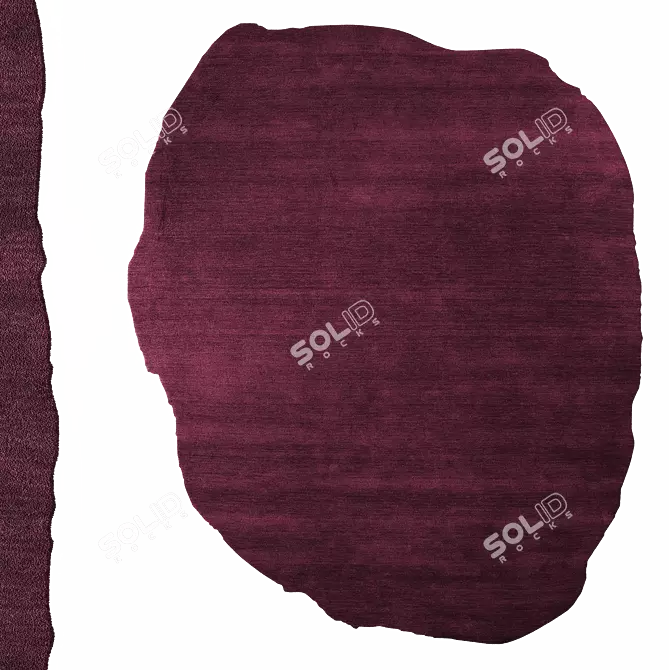 Burgundy Red Organic Wool Rug 3D model image 8