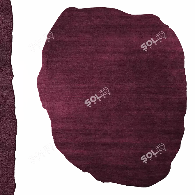 Burgundy Red Organic Wool Rug 3D model image 9