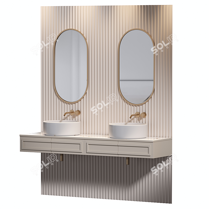 Modern Bathroom Furniture Set 2014 3D model image 1