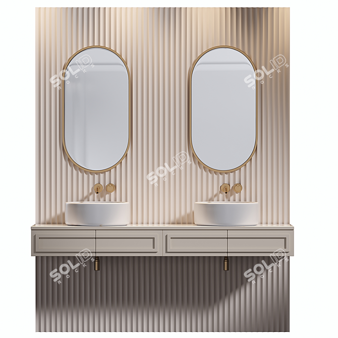 Modern Bathroom Furniture Set 2014 3D model image 2