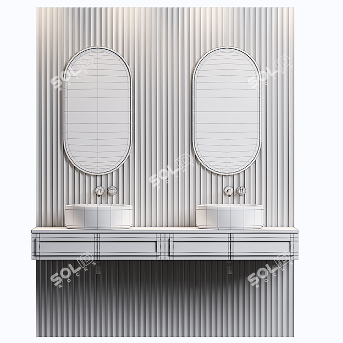 Modern Bathroom Furniture Set 2014 3D model image 3