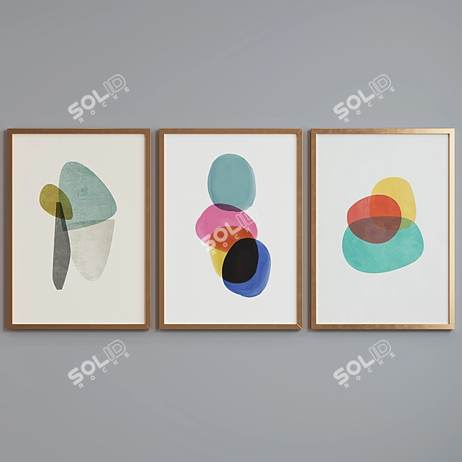 Modern Abstract Picture Frame Set 3D model image 4