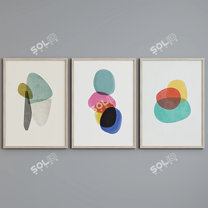 Modern Abstract Picture Frame Set 3D model image 5