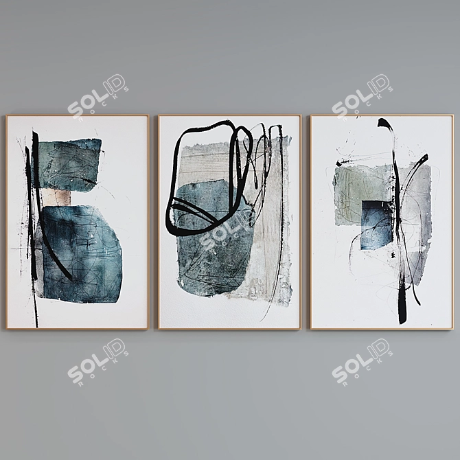 Modern Abstract Picture Frame Set 3D model image 4