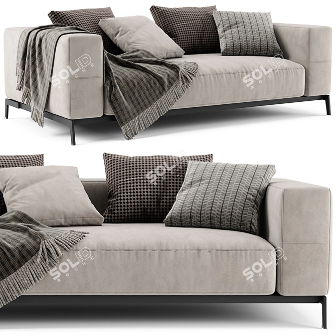 Contemporary Flexform Ettore Sofa 3D model image 1