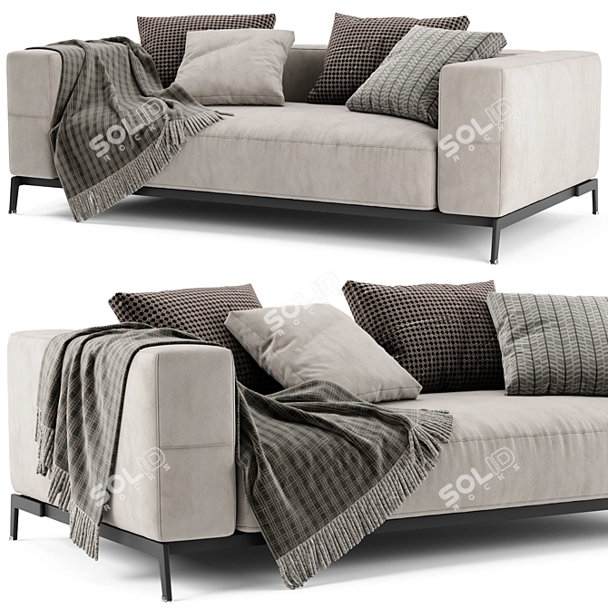 Contemporary Flexform Ettore Sofa 3D model image 3