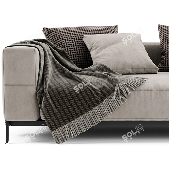 Contemporary Flexform Ettore Sofa 3D model image 4