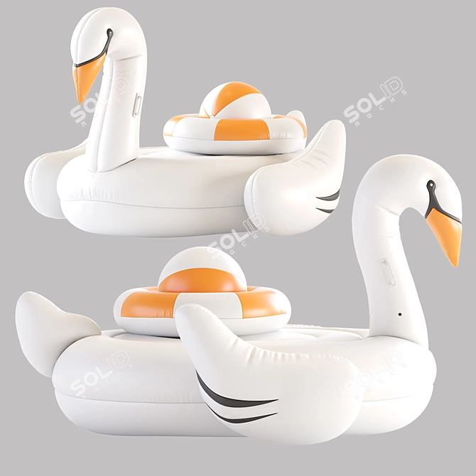 Luxury Swan Pool Float 2016 3D model image 2