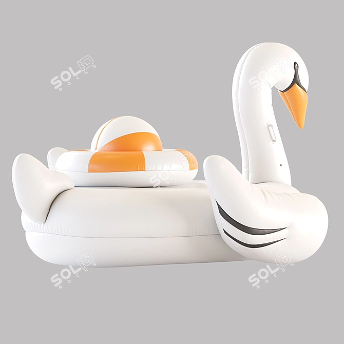 Luxury Swan Pool Float 2016 3D model image 4