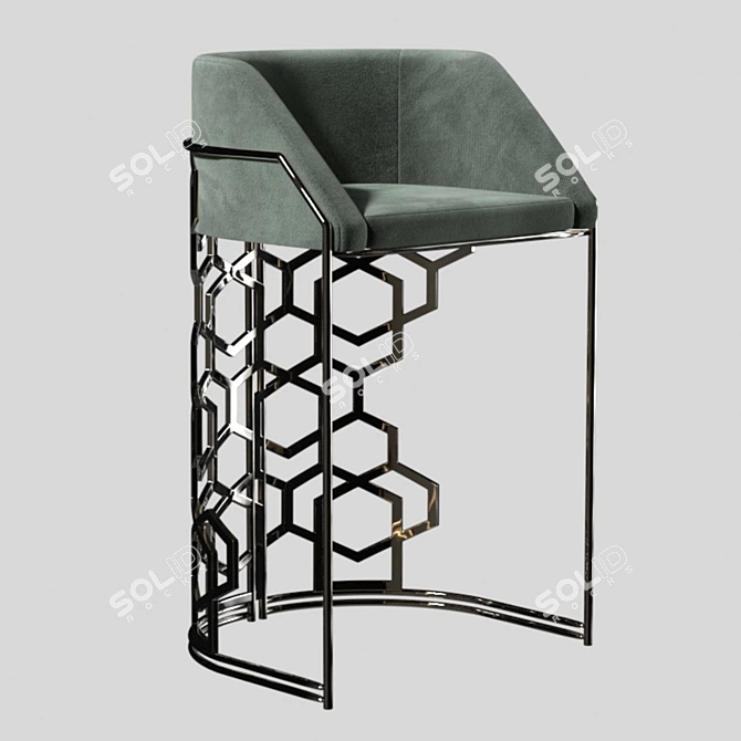 Barstool: Industrial Style Counter Seat 3D model image 1