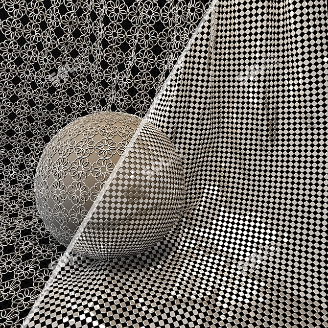 Metal Mesh Fabric Set Vol.03 3D model image 1