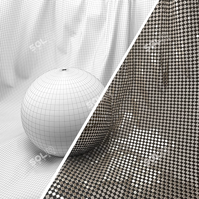 Metal Mesh Fabric Set Vol.03 3D model image 4