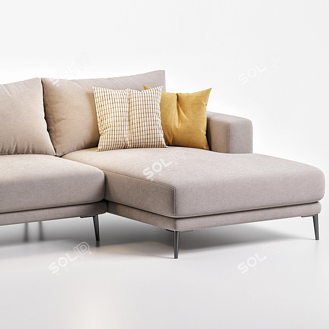 Stylish Modern Hoekbank Barlio Sofa 3D model image 3