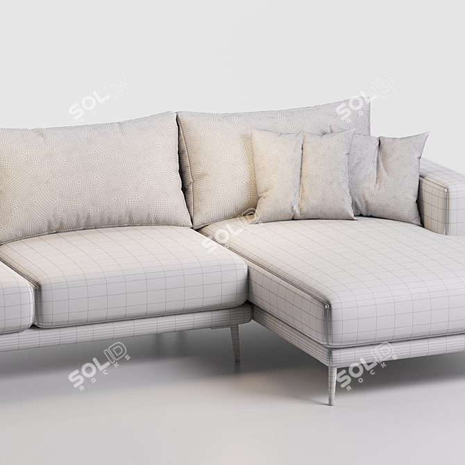 Stylish Modern Hoekbank Barlio Sofa 3D model image 4