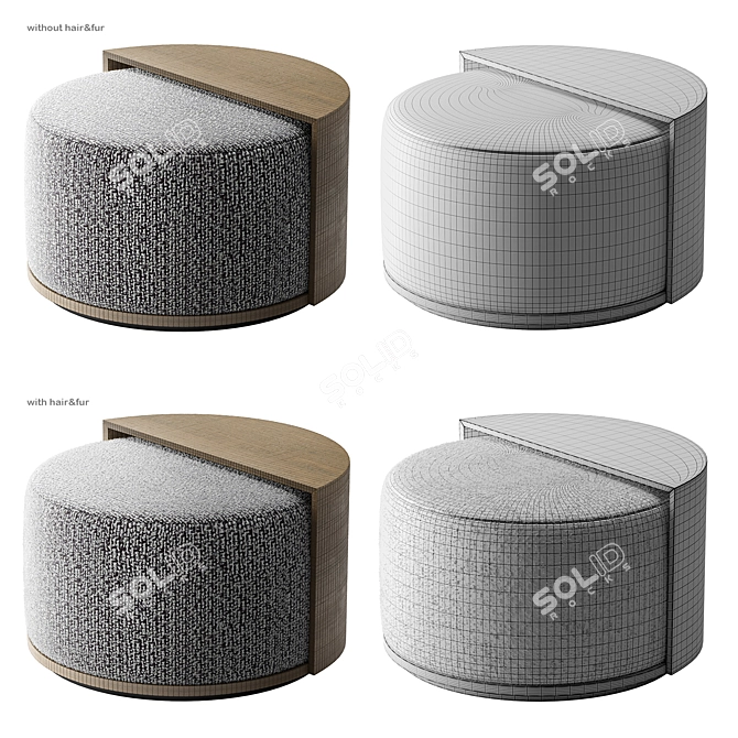 Corner Design Lous Pouf 3D model image 3