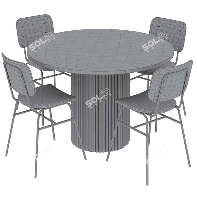 Modern Dining Set with Brent 3D model image 6