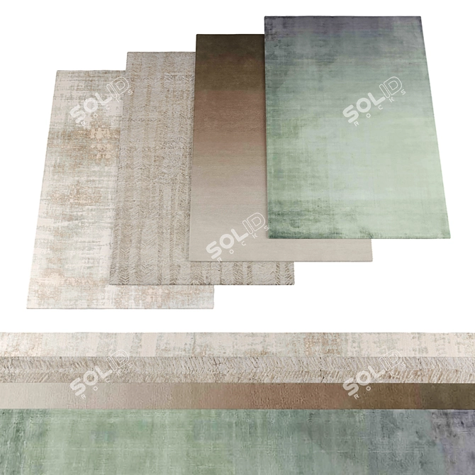 High-Res Random Rug Collection 3D model image 1