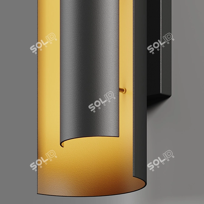Industrial Chic Curved LED Sconce 3D model image 3