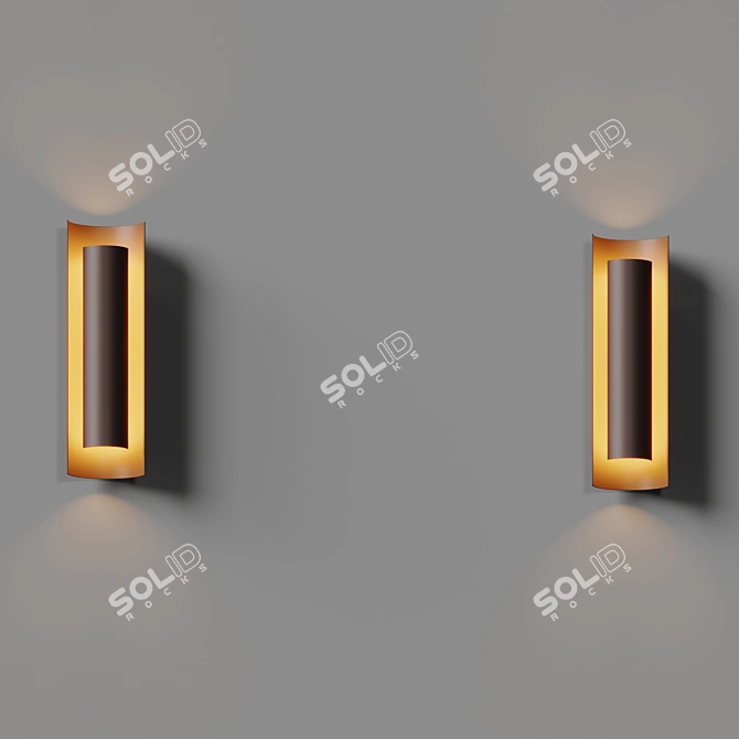 Industrial Chic Curved LED Sconce 3D model image 4