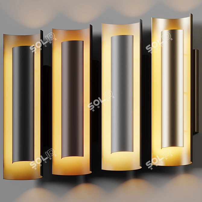Industrial Chic Curved LED Sconce 3D model image 5