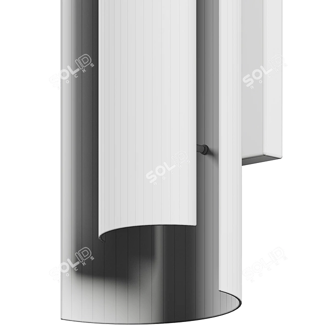 Industrial Chic Curved LED Sconce 3D model image 6