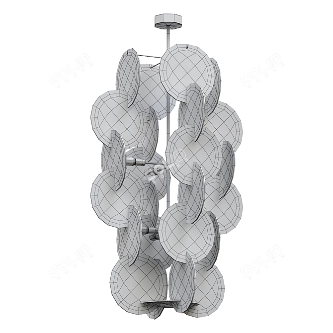 Elegant Crystal Chandelier Fixture 3D model image 2